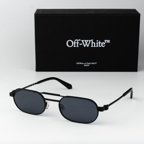 Off-White VAIDEN Men Sunglasses Black Grey Oval OERI123 VAIDEN 1007 NEW AUTHENTI - Picture 1 of 16